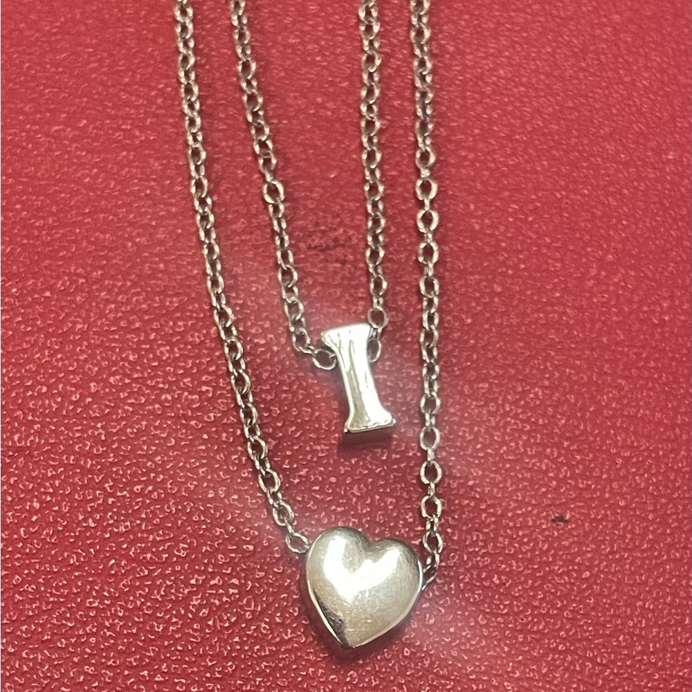 2 Silver tone metal pendant chains